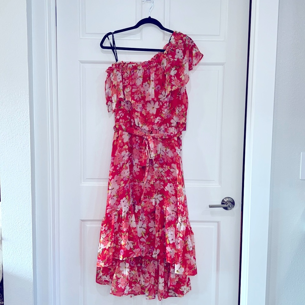 Vince Canute one shoulder, high-low dress